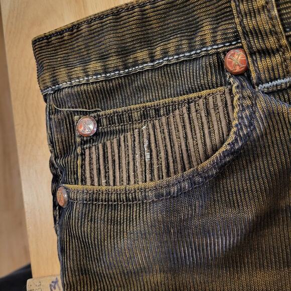 Vintage Y2K X-ray Denim Corderoy Straight Leg/Wide Pocket Button Detail 32 - Picture 9 of 13